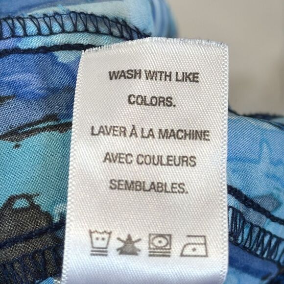 Scrubletics Women's Patterned Blue Two Tone  Short Sleeve Scrub Top Sz XS - Picture 11 of 11